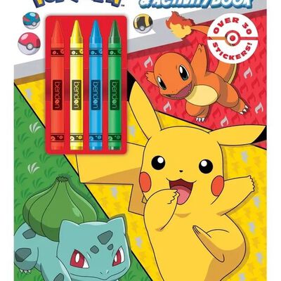 Libro Actividades y Colorantes Pok&eacute;mon 4 L&aacute;pices de Colores Incluye M&aacute;s de 30 Pegatinas