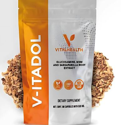 VITADOL VitalHealth | Suplemento Natural para Articulaciones y M&uacute;sculos | 60 C&aacute;psulas con Glucosamina MSM Zarzaparrilla