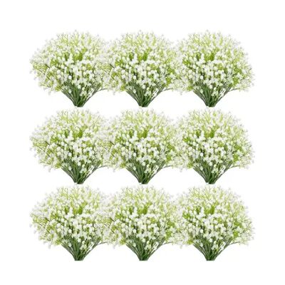 60pcs Flores Gypsophila Artificiales Para Ramo De Decoracion Blanco