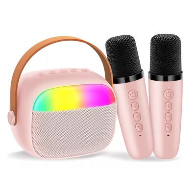 Karaoke Para Ni&ntilde;os Con 2 Micr&oacute;fonos Inal&aacute;mbricos Y Bocina