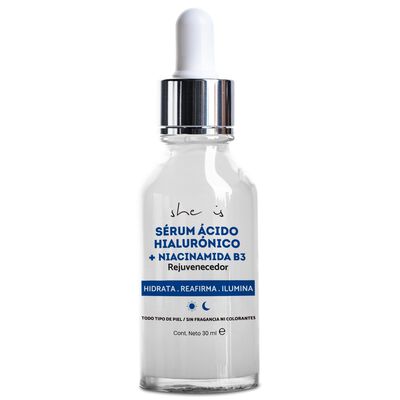 Serum Antiedad Doble &Aacute;cido Hialur&oacute;nico + Niacinamida B3, She is skincare