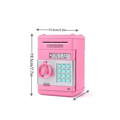 Alcanc&iacute;as Electronicos Ni&ntilde;o Caja Seguridad Atm Cajero Fuerte Rosa