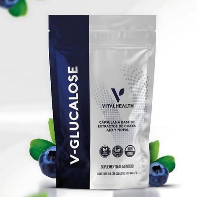 V-Glucalose VitalHealth 60 C&aacute;psulas | Control de az&uacute;car, insulina y metabolismo | Suplemento natural 100% natural NoGMO.
