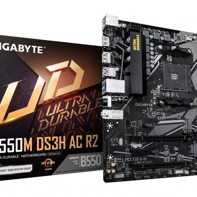 Tarjeta Madre Gigabyte B550M DS3H AC, Micro-ATX, Socket AM4, AMD B550, 128GB DDR4, HDMI/DP para AMD