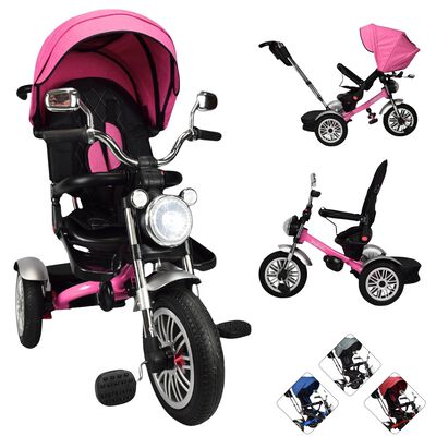 Triciclo para Ni&ntilde;os Reclinable Giratorio 360 Sonido Llanta Goma - Rosa