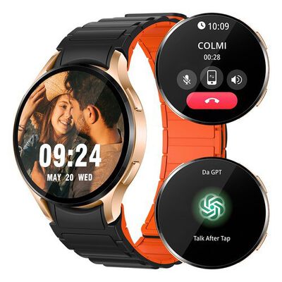 Colmi I28 Ultra Ai Smartwatch Amoled Reloj Inteligente Call negro naranja dorado