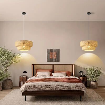 Lampara Colgante Techo Pantalla Ara&ntilde;a Boho Decoraci&oacute;n