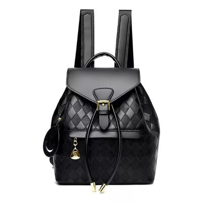 M Backpack Mujer Antirrobo Moda Multi-bolsa Mochila Bolso De Casual Color Negro Dise&ntilde;o De La Tela Liso.
