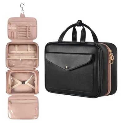Neceser Cosmetiquera Profesional Caja De Viaje Mujer 4 En 1 Negro