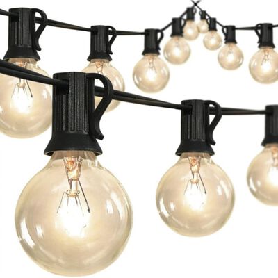 Led Guirnalda De Luces 25+2 Focos De Exterior Vintage 15m