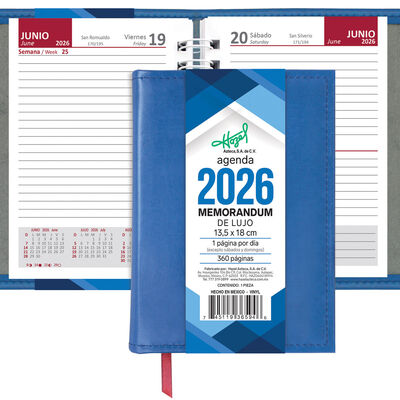Agenda Memo Lujo Color Azul