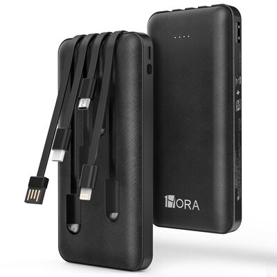 Batería 10000 mAh 2.1A con Cables Integrados