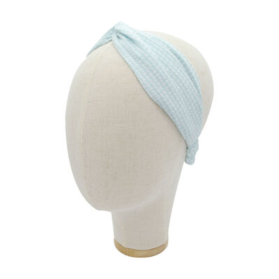 Turbante Infantil Vichy Azul Ponette