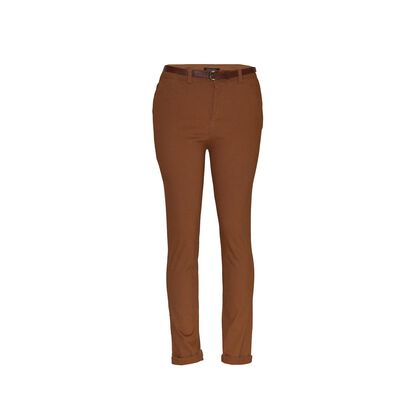 Pantalón recto liso con cinturón a tono Philosophy talla grande color cafe medio modelo P2287N..