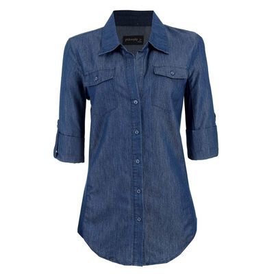 Blusa Camisera Philosophy Jr. Ch Azul Medio