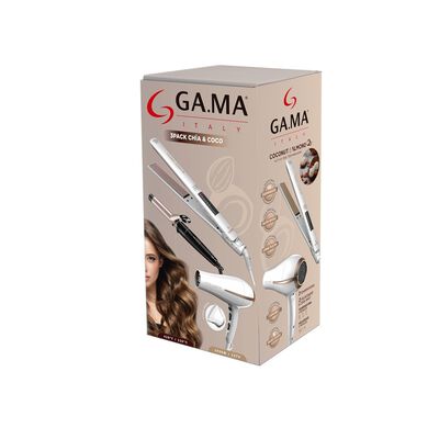 Tripack Chia y Coco Secadora, Tenaza y Alaciadora Gama Italy