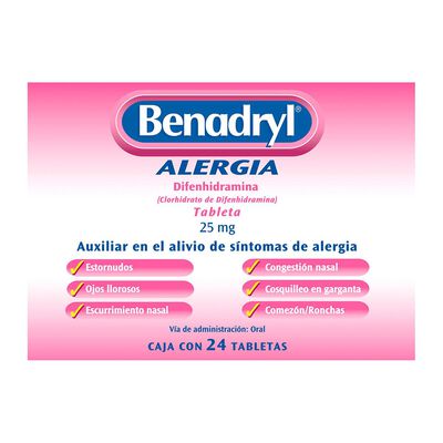 Benadryl 25 mg 24 Tabletas