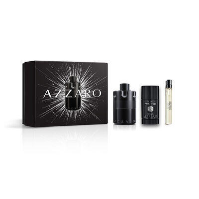 Set Eau De Parfum Azzaro The Most Wanted 100 Ml + 77Gr Desodorante+ Eau De Parfumi 10 Ml para Hombre