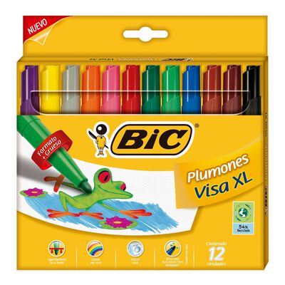 Plumones Visa Xl 12 Piezas Bic