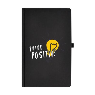 Libreta Penac Think Positive negra con 120 hojas rayadas