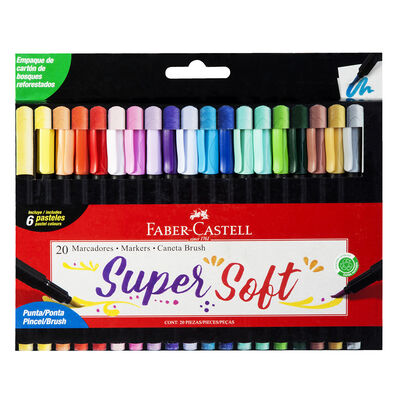Caja Con 20 Marcadores Supersoft Faber-Castell