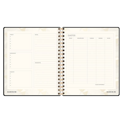 Agenda Diaria con Espiral Negra Premium Paper