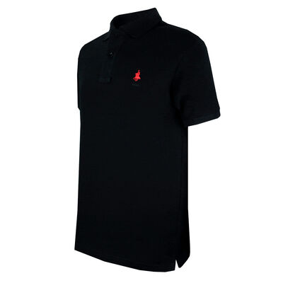 Playera Tipo Polo Marca POLO CLUB Negro Talla Uno Extra Grande para Hombre
