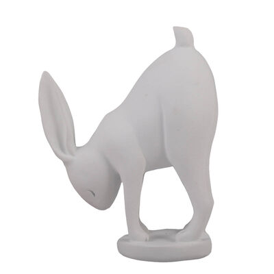 HOME NATURE FIGURA DECORATIVA CONEJO YOGA COLOR BLANCO 10*8*4 cm