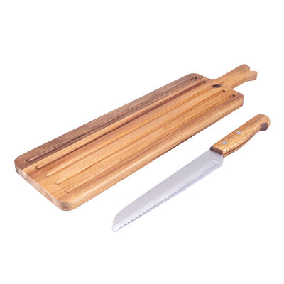 Home Nature Juego de Tabla con Cuchillo para Pan12 x 47 x 7 x 1.5 cm