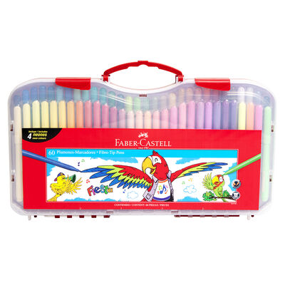 Caja Con 60 Plumones Fiesta 45 Rígido Faber-Castell