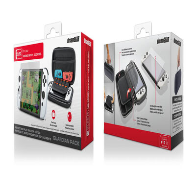 Nintendo Switch Guardian Pack Oled Bundle Mica Y Case Negro