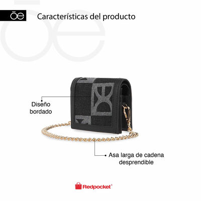 Billetera Flap Cloe Color Negro para Mujer