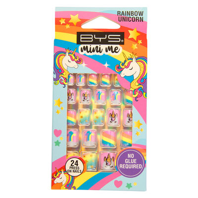 U&ntilde;as Decoradas 24 Piezas Rainbow Unicorn BM001 Bys Mini Me
