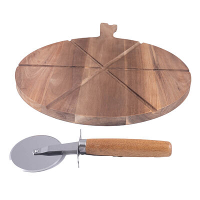 Home Nature Juego De Tabla Para Cortar Y Cortador De Pizza
40.30.5*1.5 Cm