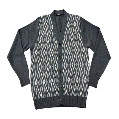 Suéter Cuello V Abierto Márquez Fratello Gris Talla Extra Grande para Hombre