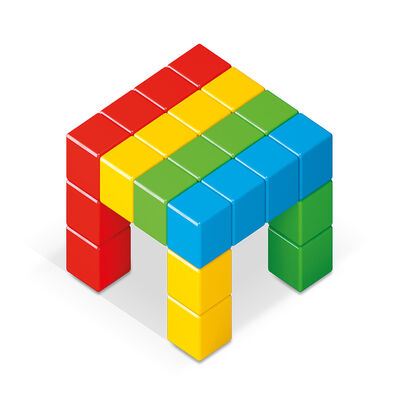 Bloques de Construcción 3D Magicube con 24 Cubos de 4 Colores Geomag