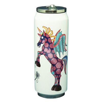 Termo Alebrijos doble acero con popote 500 ml