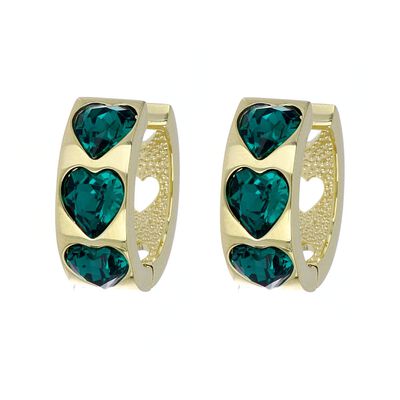 Arete Corazones Esmeralda Oro Korei