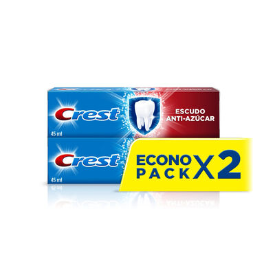 Crest Pasta Dental  Escudo Anti-Azúcar Anticaries 45ml  2 Unidades