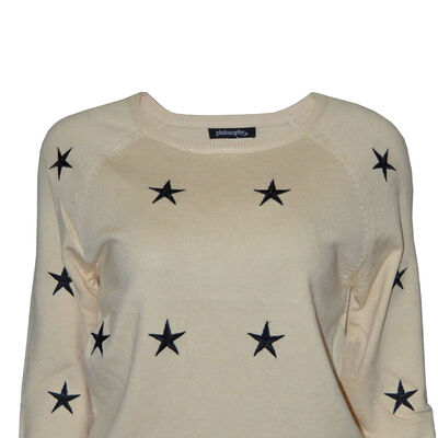 Su&eacute;ter con Bordado de Estrellas Philosophy Talla Grande para Mujer