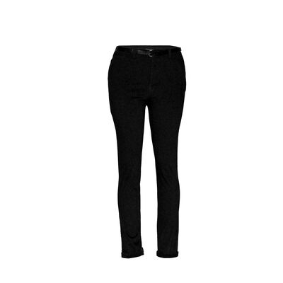 Pantalón liso, recto con cinturón a tono Philosophy talla grande color negro modelo P2287N..
