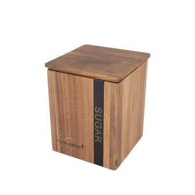 Home Nature Contenedore de madera Sugar  11.5x11.5x14.2 cm