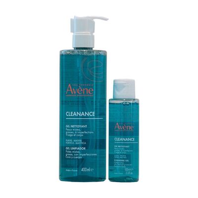 Avene Kit Cleanance Gel 400ml + 100ml Para Piel grasa