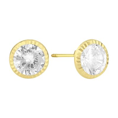 Broquel Oro 14K Recto Bisel Diamantado