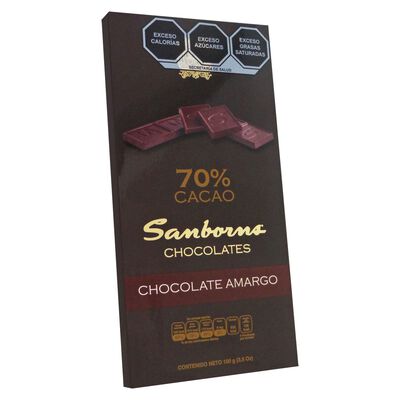 Tablilla chocolate oscuro 70% cacao 100 gramos