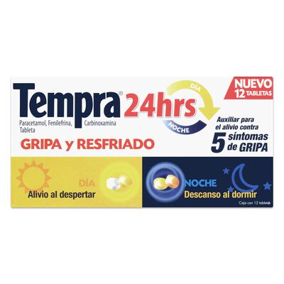 Tempra 24hrs D&iacute;a/Noche Tab 12