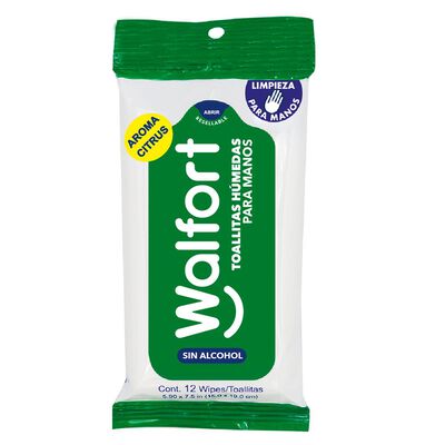 Toallitas húmedas manos 12pz Walfort