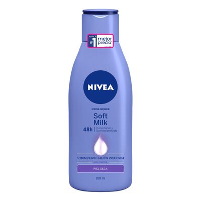Crema Corporal con Karité para Mujer, Soft Milk 48 horas de Humectación Profunda para Piel Seca, 100 ml