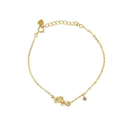 Pulsera Plata.925 Flor y Circonias Lullaby
