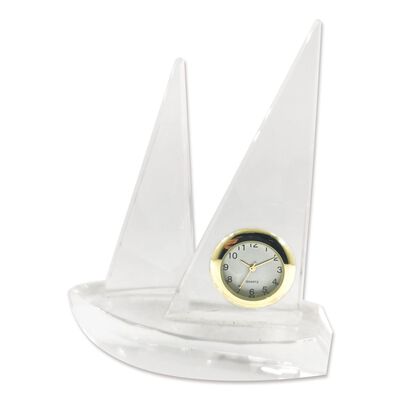 Reloj velero de cristal